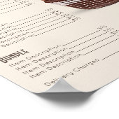 Schokolade Cupcake Beige Menü Bäckerei Preis List Poster (Ecke)