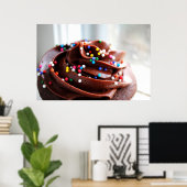 Schokolade Cupcake Fotografie drucken Poster (Heimbüro)