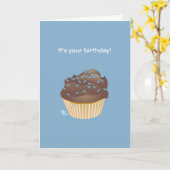 Schokolade Cupcake Geburtskarte Karte (Gelbe Blume)