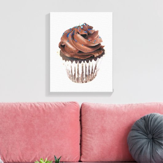 Schokolade Cupcake Handgezeichnet Stift Kunstwerk Leinwanddruck (Insitu (Wohnzimmer))