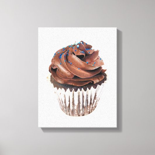 Schokolade Cupcake Handgezeichnet Stift Kunstwerk Leinwanddruck (Vorderseite)