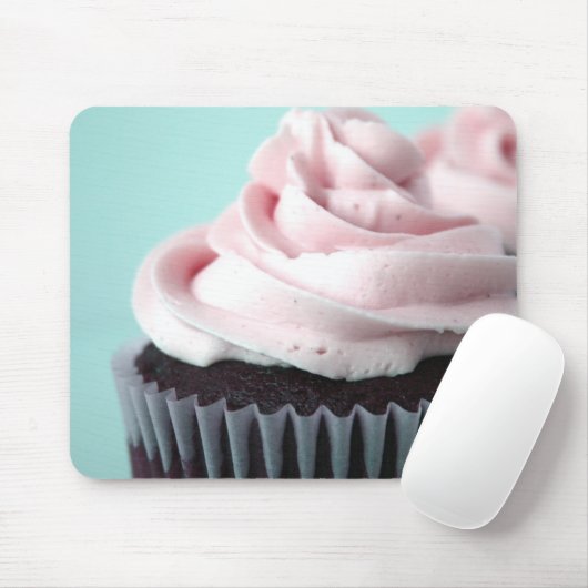 Schokolade Cupcake Pink Vanilla Zuckerguss Mousepad (Mit Mouse)