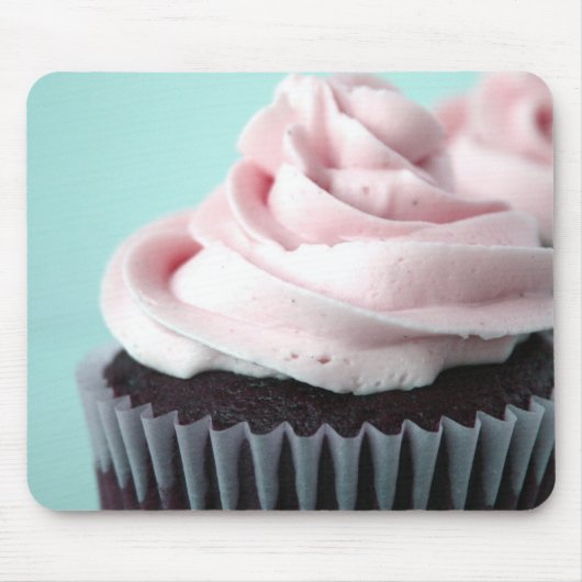 Schokolade Cupcake Pink Vanilla Zuckerguss Mousepad (Vorne)
