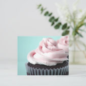 Schokolade Cupcake Pink Vanilla Zuckerguss Postkarte (Stehend Vorderseite)