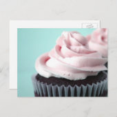 Schokolade Cupcake Pink Vanilla Zuckerguss Postkarte (Vorne/Hinten)