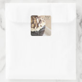 Schokolade Cupcake Square Backkleber Quadratischer Aufkleber (Tasche)