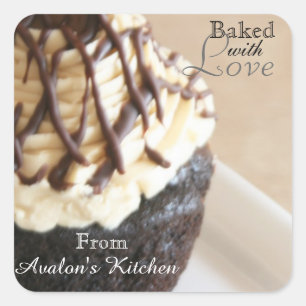 Schokolade Cupcake Square Backkleber Quadratischer Aufkleber