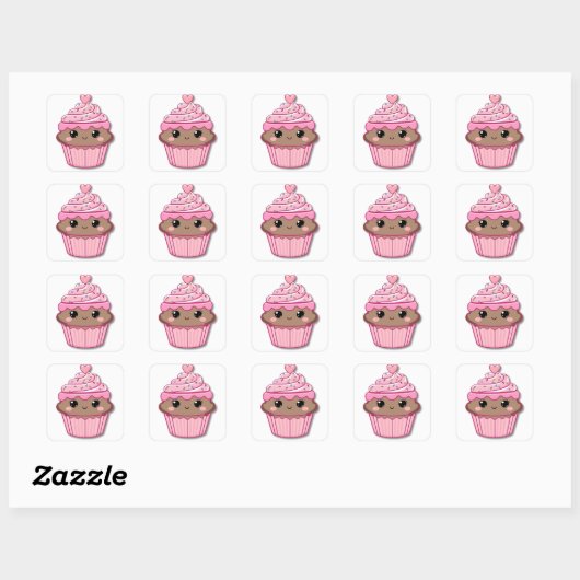 Schokolade Cupcake Sticker (Blatt)