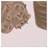 Schokolade Cupcake Strawberry Muster Stoff (Nahaufnahme)