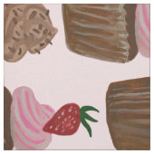 Schokolade Cupcake Strawberry Muster Stoff (Muster)