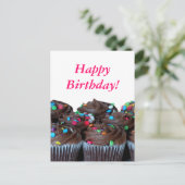 Schokolade Cupcakes Happy Birthday Postcard Postkarte (Stehend Vorderseite)