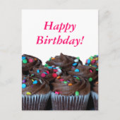 Schokolade Cupcakes Happy Birthday Postcard Postkarte (Vorderseite)