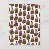 Schokolade Cupcakes Muster glücklich Geburtstag Postkarte (Vorderseite)