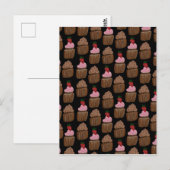 Schokolade Cupcakes Muster glücklich Geburtstag Postkarte (Vorne/Hinten)