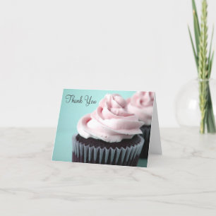 Schokolade Cupcakes Pink Vanilla Zuckerguss Vielen Dankeskarte