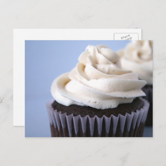 Schokolade Cupcakes Vanilla Zuckerguss Postkarte (Vorne/Hinten)