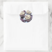 Schokolade Cupcakes White Icing Runder Aufkleber (Tasche)