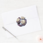 Schokolade Cupcakes White Icing Runder Aufkleber (Umschlag)