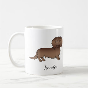 Schokolade Dackel Cartoon Dog & Name Kaffeetasse