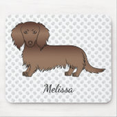 Schokolade Dackel Cartoon Dog & Name Mousepad (Vorne)