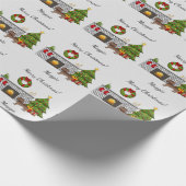 Schokolade Dackel mit glattem Coat - Weihnachtsrau Geschenkpapier (Ecke)