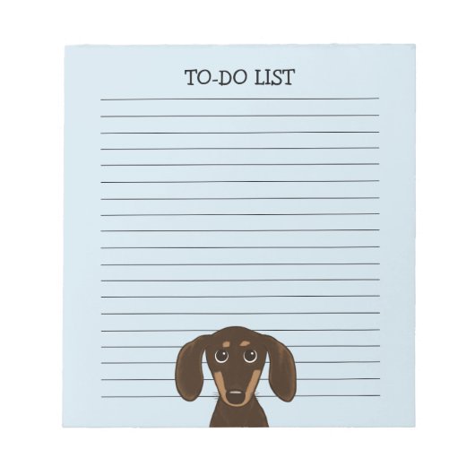 Schokolade Dackel Niedliche Dackel Hund Lover's Li Notizblock (Vorderseite)