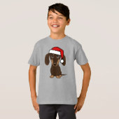 Schokolade Dackel Santa Niedlich Dackel Hund T-Shirt (Vorne ganz)