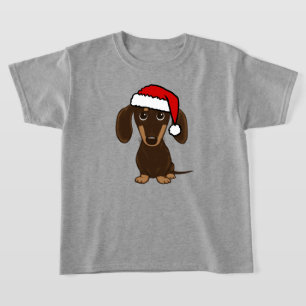 Schokolade Dackel Santa Niedlich Dackel Hund T-Shirt