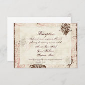 Schokolade Damask Swirl Wedding Response RSVP Kart Einladung (Vorne/Hinten)