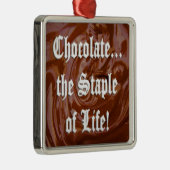 Schokolade den Staple of Life Prem. Square Ornamen Silbernes Ornament (Rechts)