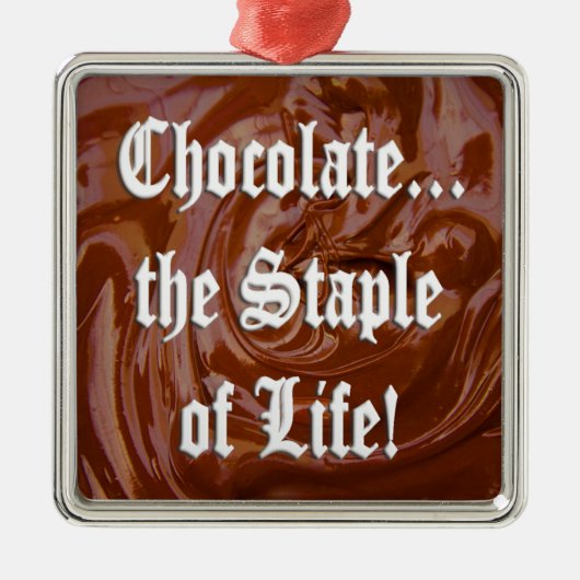 Schokolade den Staple of Life Prem. Square Ornamen Silbernes Ornament (Vorne)