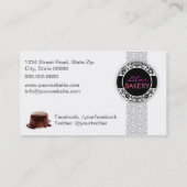 Schokolade dessert bakery Business card Visitenkarte (Rückseite)