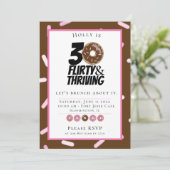 Schokolade Donut 30. Geburtstag Brunch Einladung (Stehend Vorderseite)