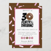 Schokolade Donut 30. Geburtstag Brunch Einladung (Vorne/Hinten)