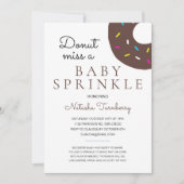 Schokolade Donut Baby Sprinkle Neutral Baby Dusche Einladung (Vorderseite)