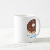 Schokolade Donut Custom Blue Name Kaffee Kaffeetasse (VorderseiteRechts)