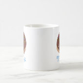 Schokolade Donut Custom Blue Name Kaffee Kaffeetasse (Mittel)