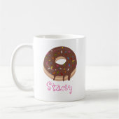 Schokolade Donut Custom Pink Name Kaffee Kaffeetasse (Links)