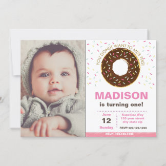 Schokolade Donut Einladung zum Geburtstag mit Foto