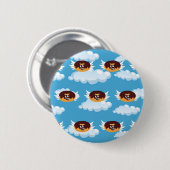 Schokolade Donut Food Spaß Emoji Button (Vorne & Hinten)