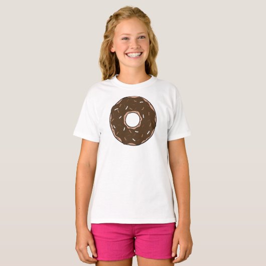 Schokolade, Donut, Icing, Glaze, Sprinklen T-Shirt (Vorne ganz)