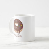 Schokolade Donut Individuelle Name Kaffee Kaffeetasse (Vorderseite Links)