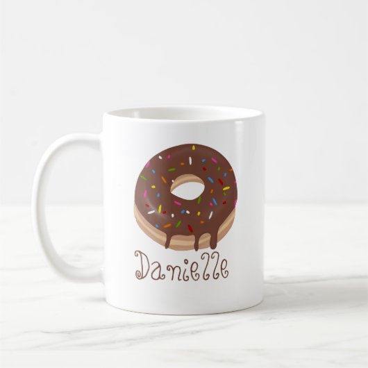 Schokolade Donut Individuelle Name Kaffee Kaffeetasse (Links)