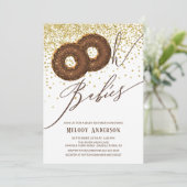 Schokolade Donut Oh Babies Twins Kinderdusche Einladung (Stehend Vorderseite)