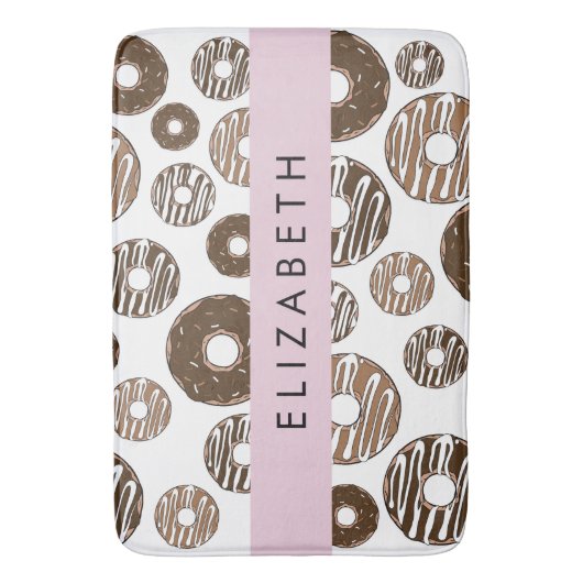 Schokolade Donuts, Karamellabüsse, Icing, Ihr Name Badematte (Vorderseite Vertikal)