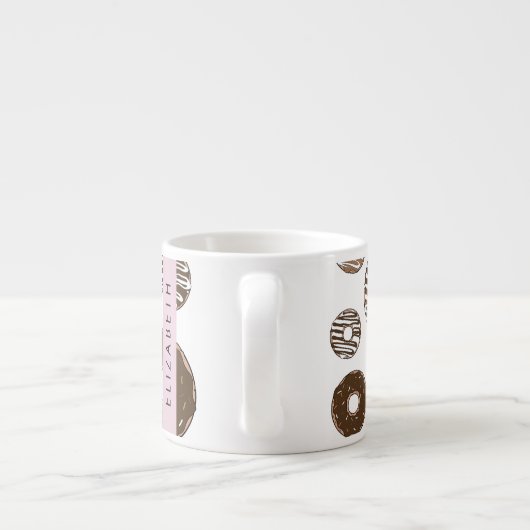 Schokolade Donuts, Karamellabüsse, Icing, Ihr Name Espressotasse (Rückseite)
