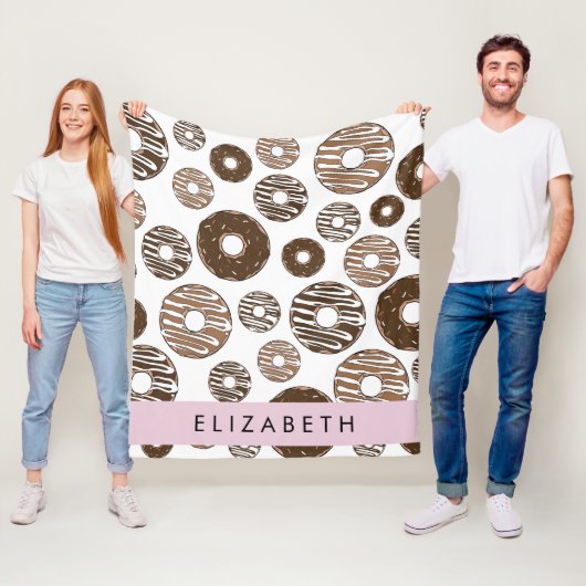 Schokolade Donuts, Karamellabüsse, Icing, Ihr Name Fleecedecke (Beispiel)