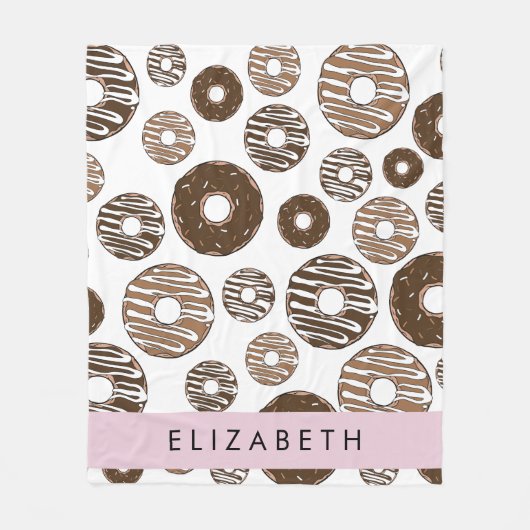 Schokolade Donuts, Karamellabüsse, Icing, Ihr Name Fleecedecke (Vorderseite)