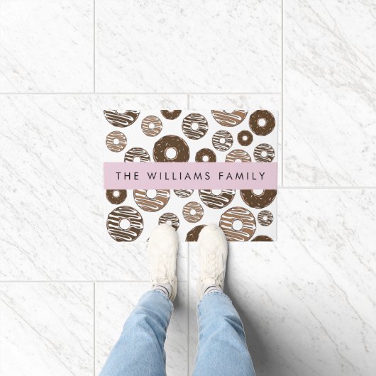 Schokolade Donuts, Karamellabüsse, Icing, Ihr Name Fußmatte (Indoor)