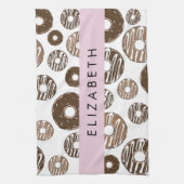 Schokolade Donuts, Karamellabüsse, Icing, Ihr Name Geschirrtuch (Vertikal)